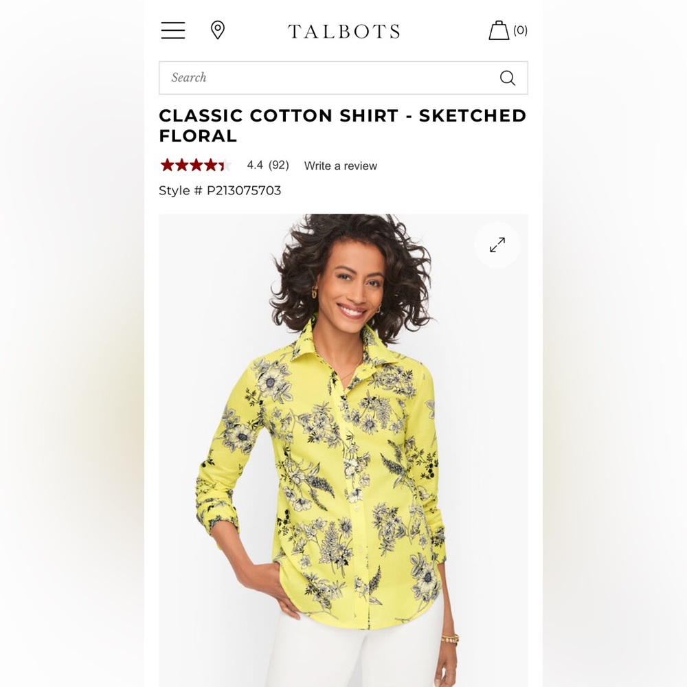 Talbots classic cotton shirt in sketched floral. Worn a‎ few times.